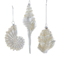 Glass White Shell Ornaments