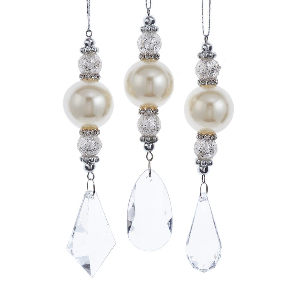 Pearl Pendant With Clear Acrylic Drop Ornaments