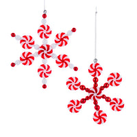 Peppermint Candy Snowflake Ornaments