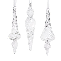 Glass Spiral Icicle Ornament