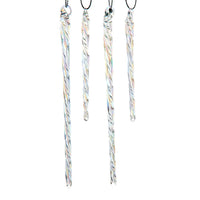 Glass Iridescent Icicle Ornaments