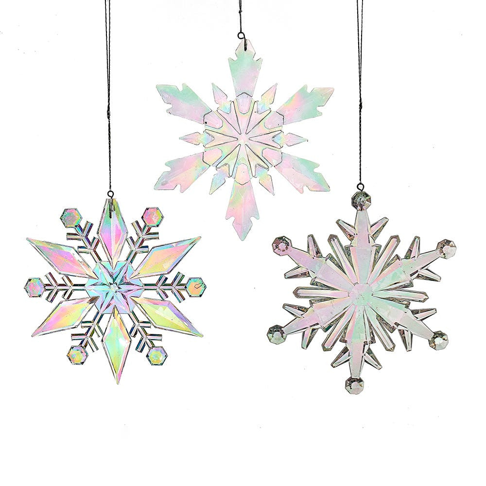 Opalescent Snowflake Ornaments