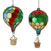 Glass Multicolor Hot Air Balloon Ornaments