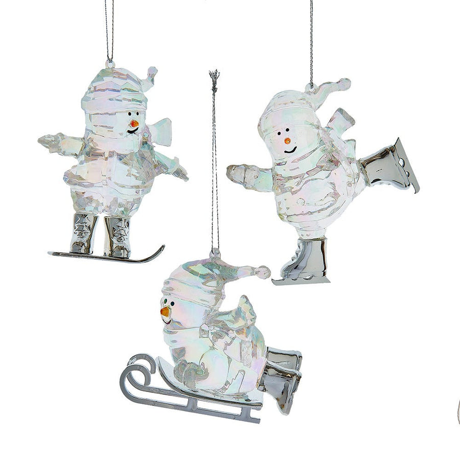 Opalescent Snowman Ornaments