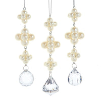 Pearl Dangle With Clear Gemstones Ornaments