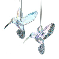 Opalescent Glittered Bird Ornaments