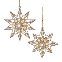 Platinum Snowflake With Pearls Ornaments