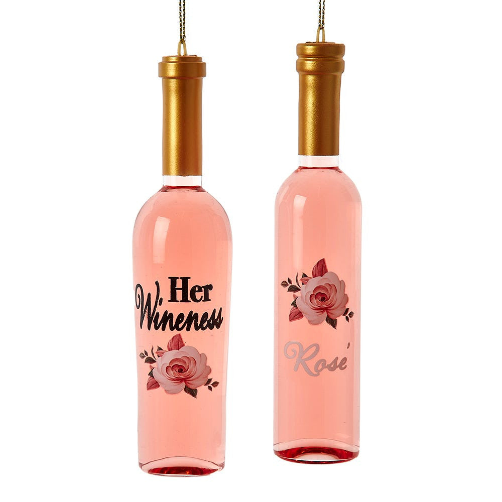 Glass Rosé  Wine Bottle Ornaments
