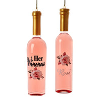Glass Rosé  Wine Bottle Ornaments