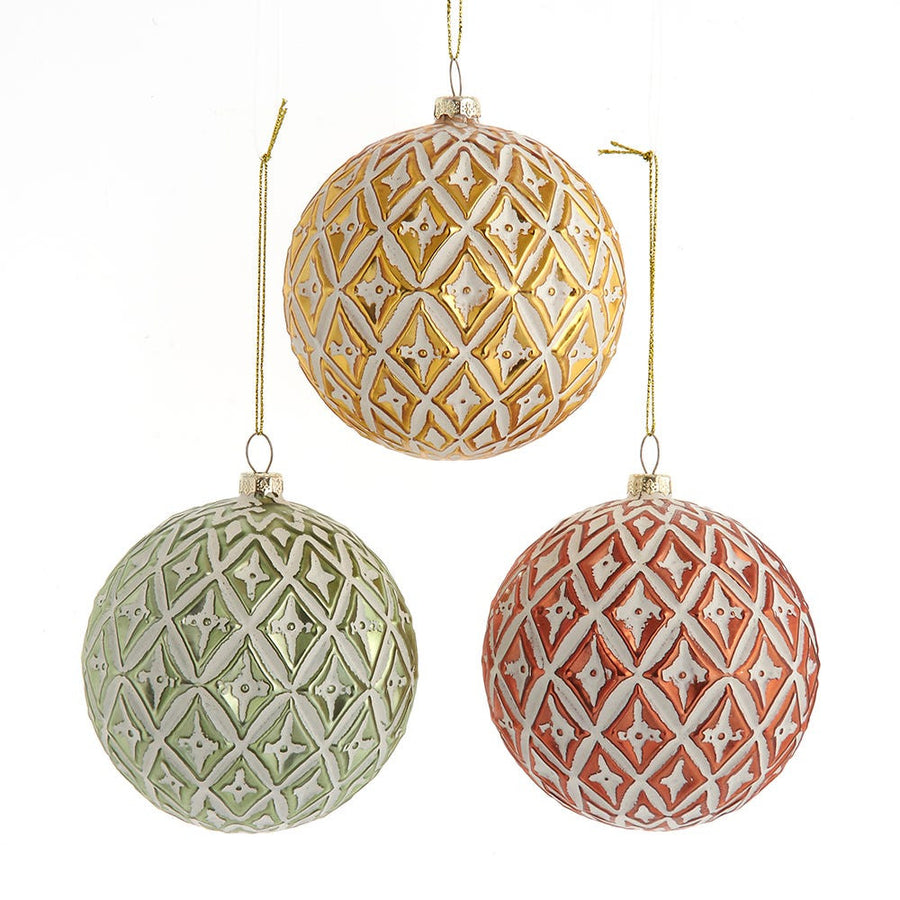 Glass Distressed Ball Ornaments