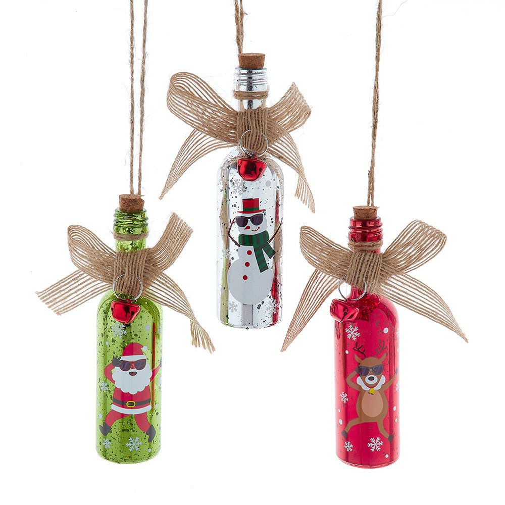Glass Wine Bottle Ornaments