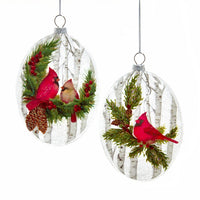 Glass Cardinal Ornaments