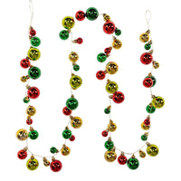 6' Red, Green & Gold Ball Garland