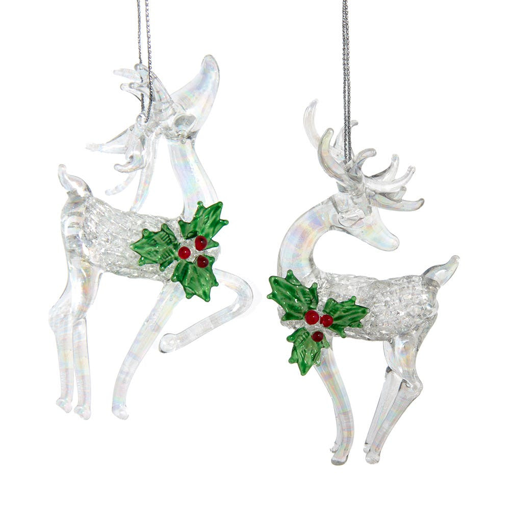 Glass Deer Ornaments