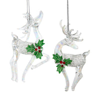 Glass Deer Ornaments