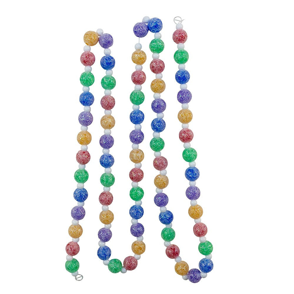 6' Colorful Frosted Iridescent Candy Garland