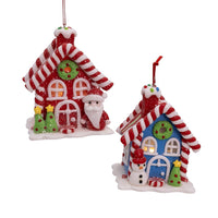 Battery Operated LED Lighted Candy House Ornaments