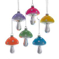 Glow-In-The-Dark Glass Mushroom Ornaments
