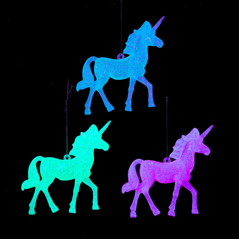 Glow-In-The-Dark Unicorn Ornaments