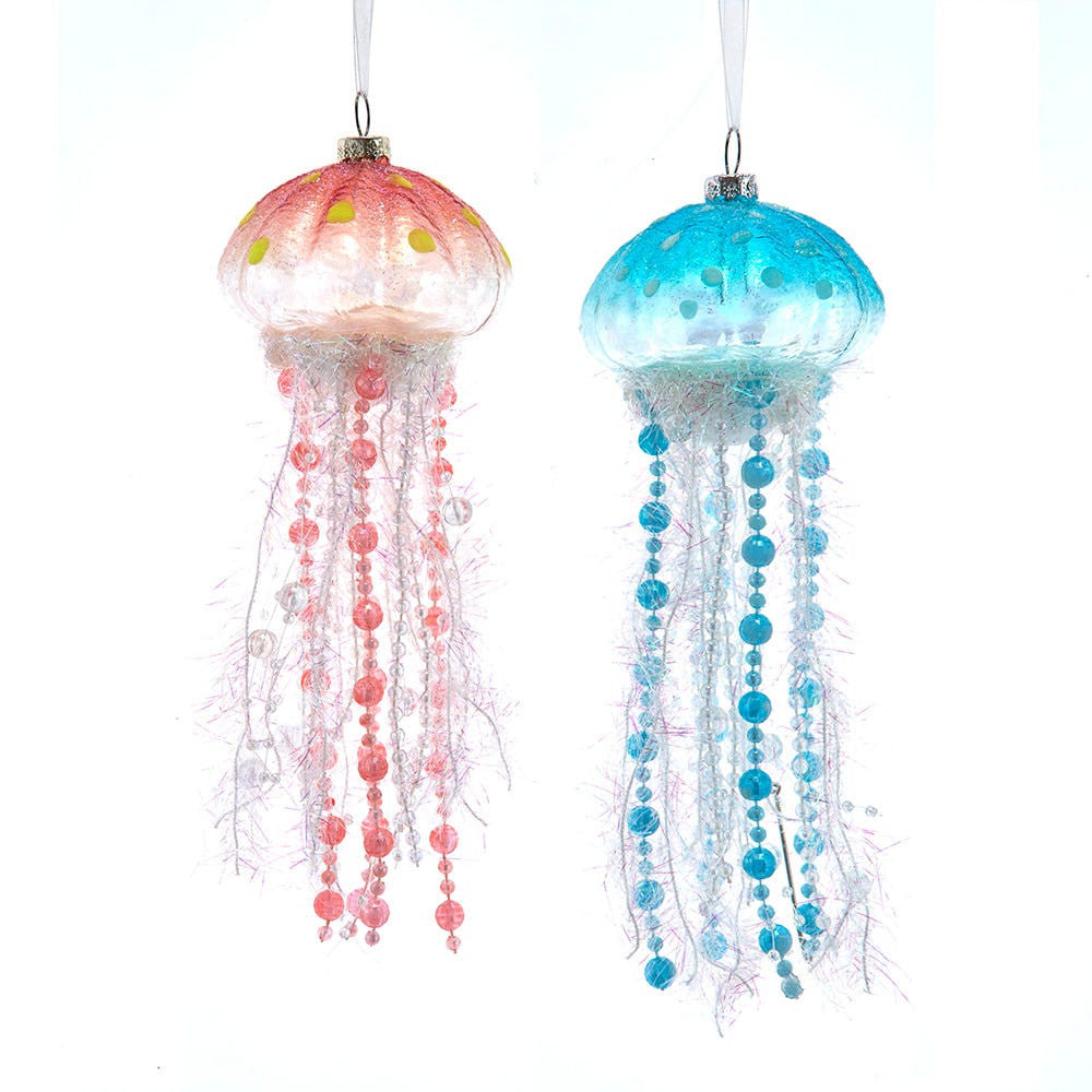 Glow-In-The-Dark Glass Jellyfish Ornaments