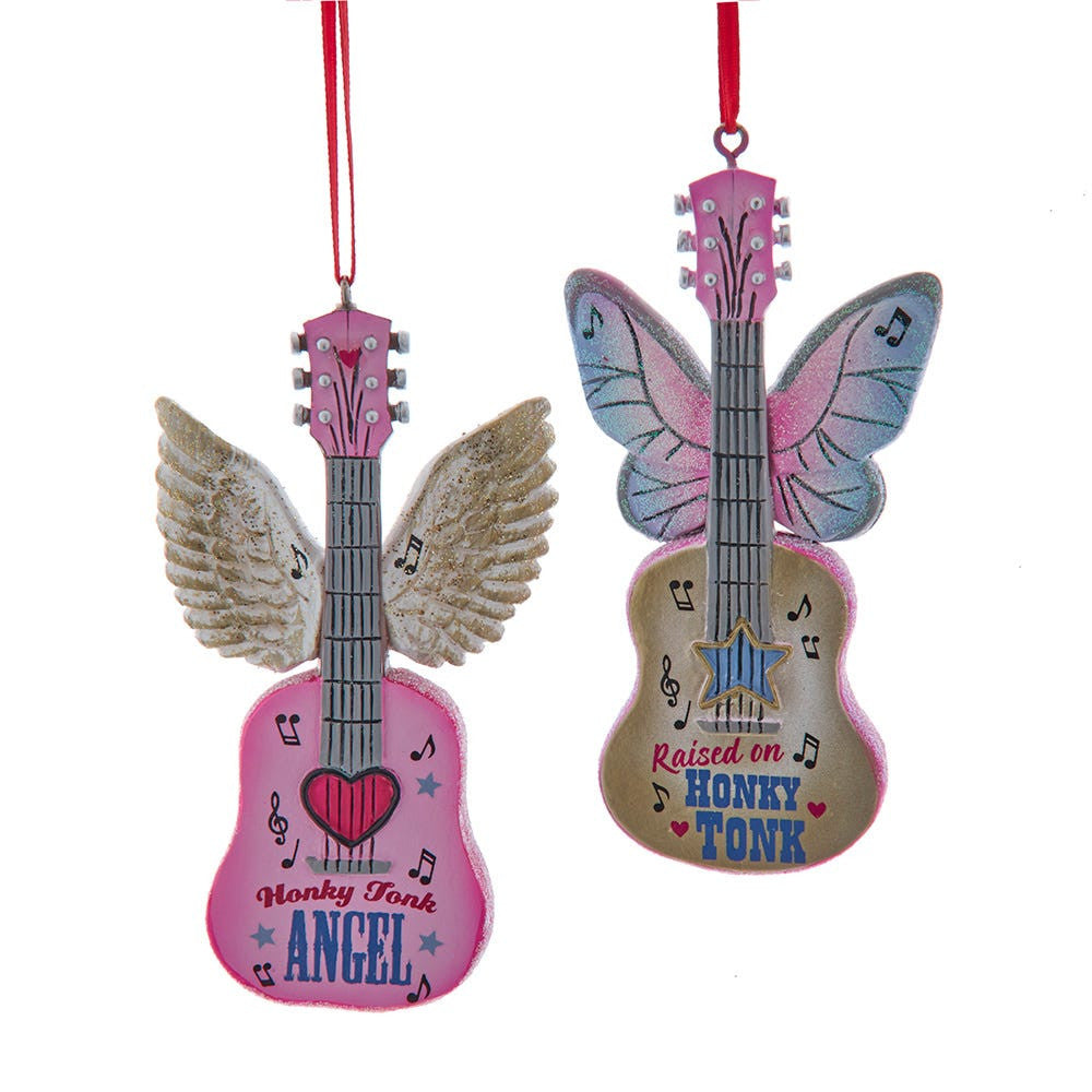 Guitar With Angel Wings Ornaments