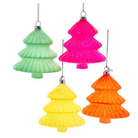 Glow-In-The-Dark Glass Glittered Tree Ornaments