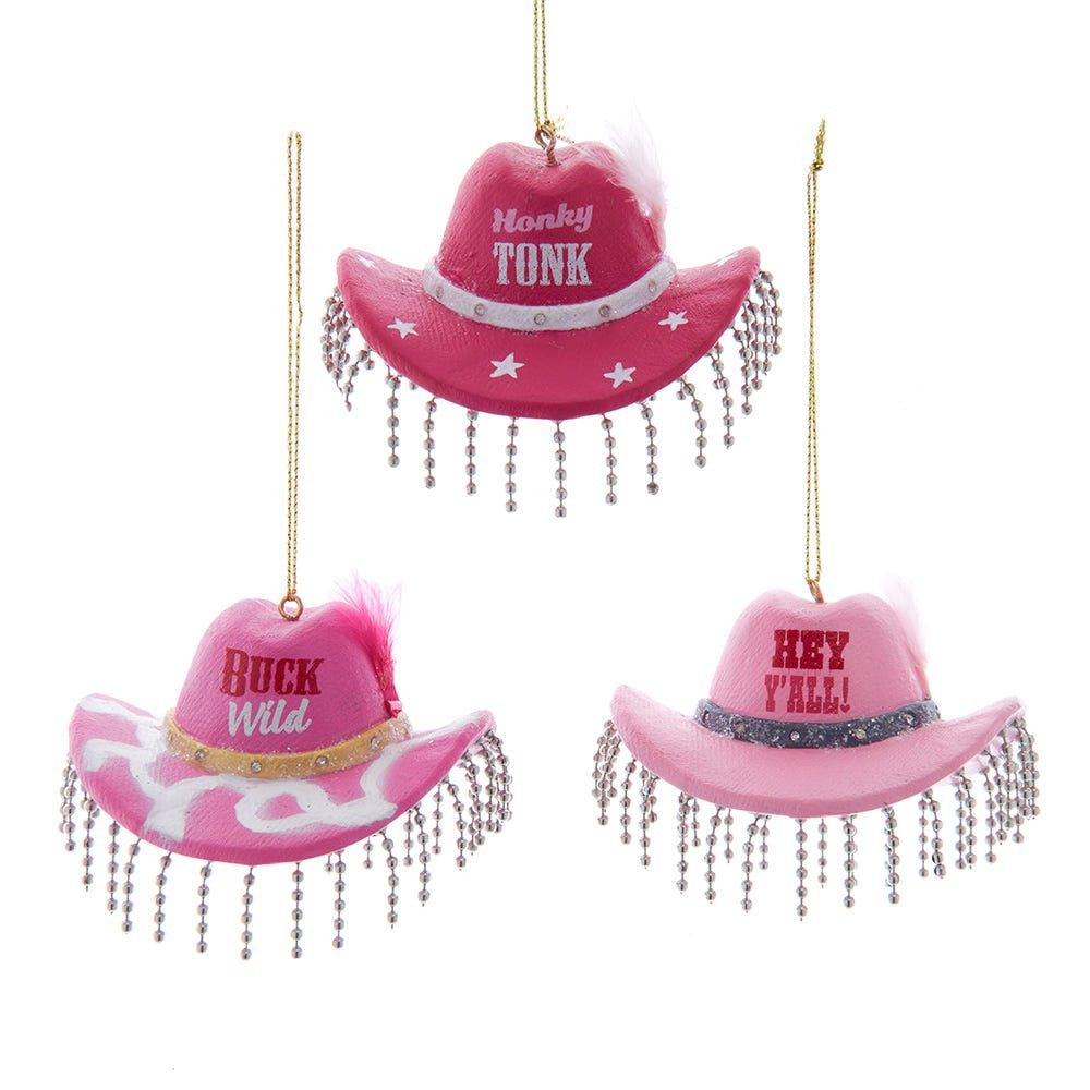 Pink Cowboy Hat With Fringe Ornaments