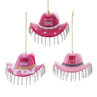 Pink Cowboy Hat With Fringe Ornaments