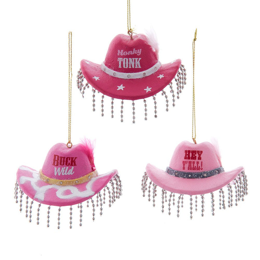Pink Cowboy Hat With Fringe Ornaments