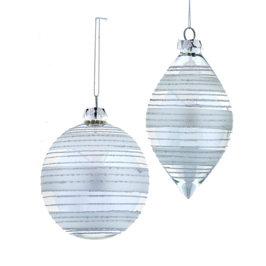 Glass Silver Ball & Onion Ornaments