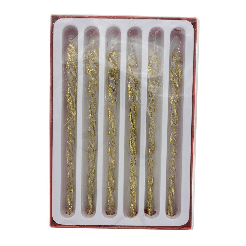 Glass Gold Twist Icicles