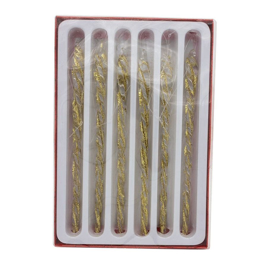 Glass Gold Twist Icicles