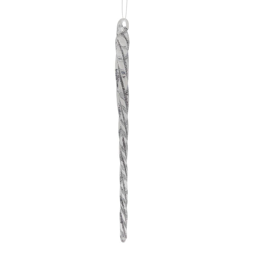 Glass Silver Twist Icicles