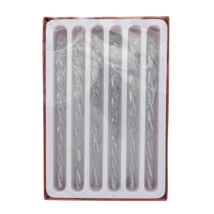 Glass Silver Twist Icicles