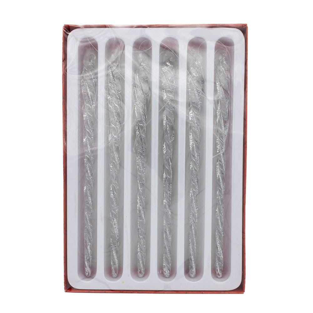 Glass Silver Twist Icicles