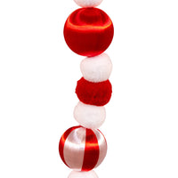 6' Red & White Ball Garland