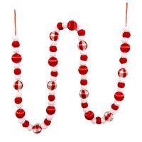6' Red & White Ball Garland