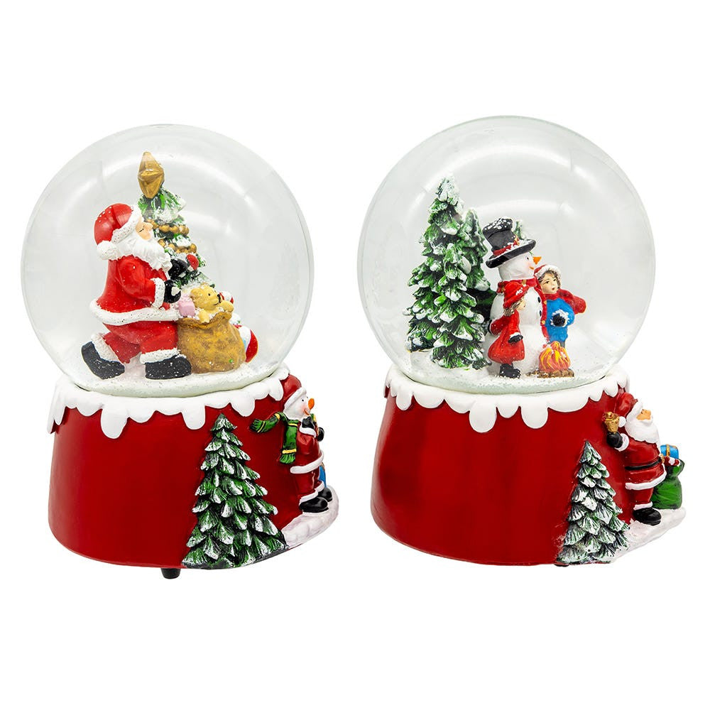 100MM Musical Snowman & Santa Water Globes