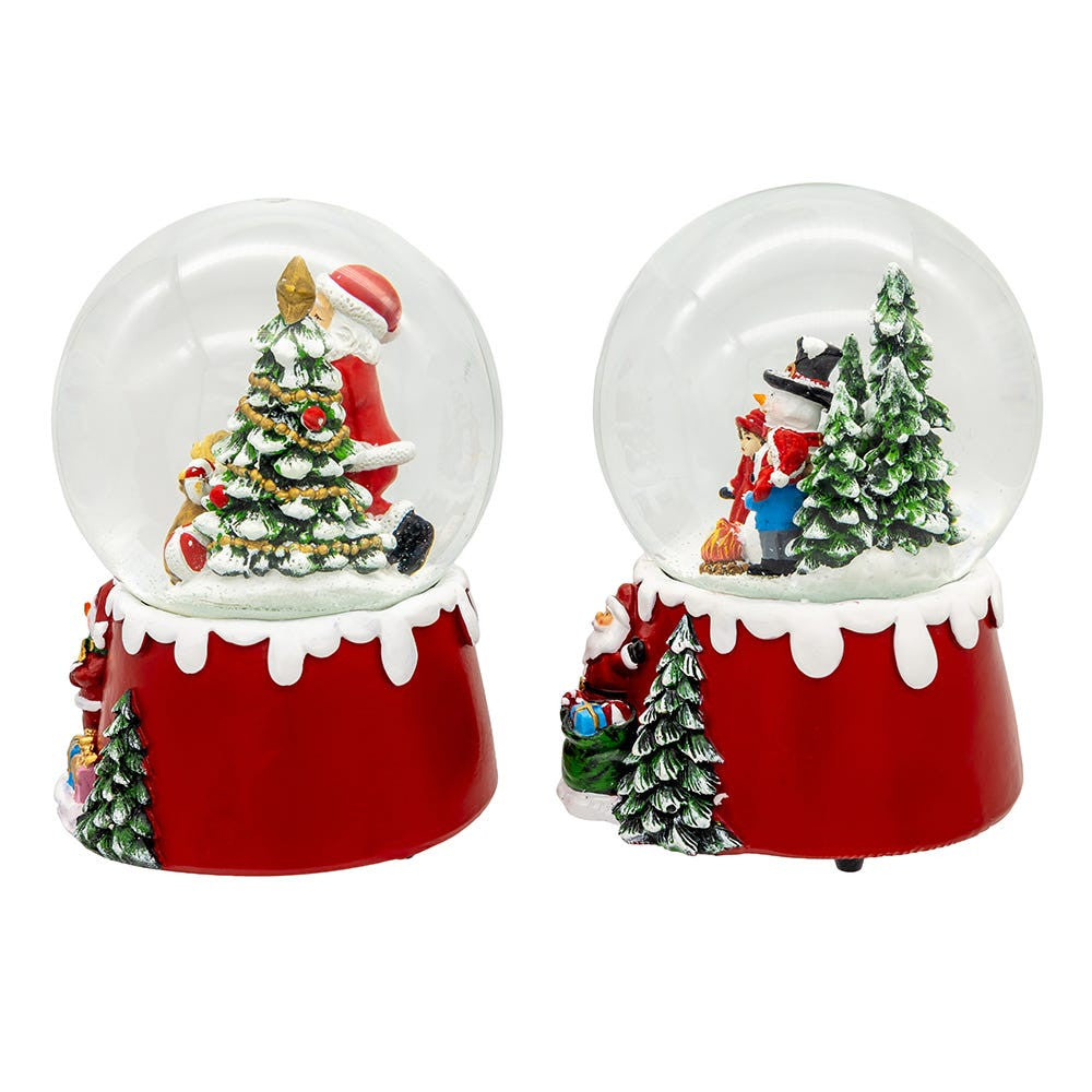 100MM Musical Snowman & Santa Water Globes