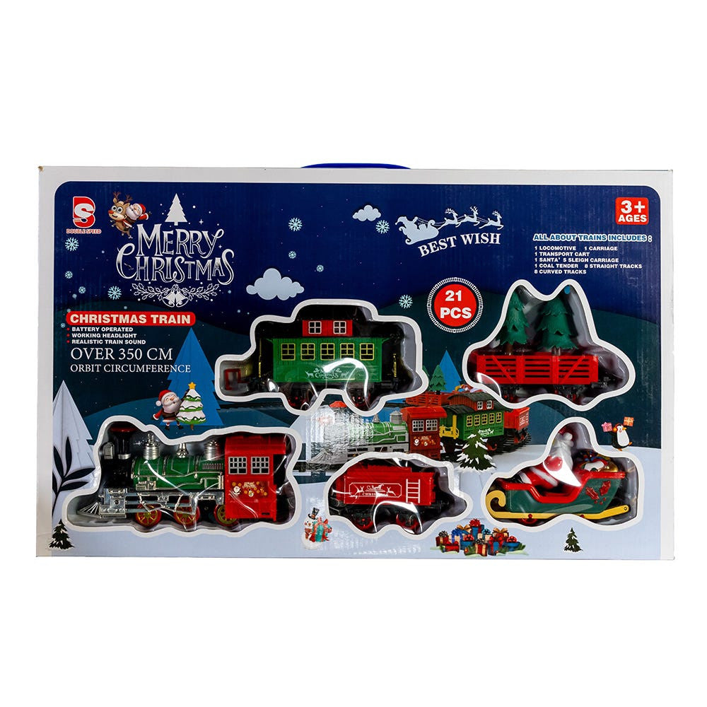 Battery Operated Musical Train With Tree & Santa Table Piece