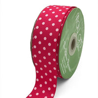 1.5 Inch Grosgrain Printed Dots Ribbon with Woven Edge – DD-5-22D FUCHSIA/WHITE DOTS
