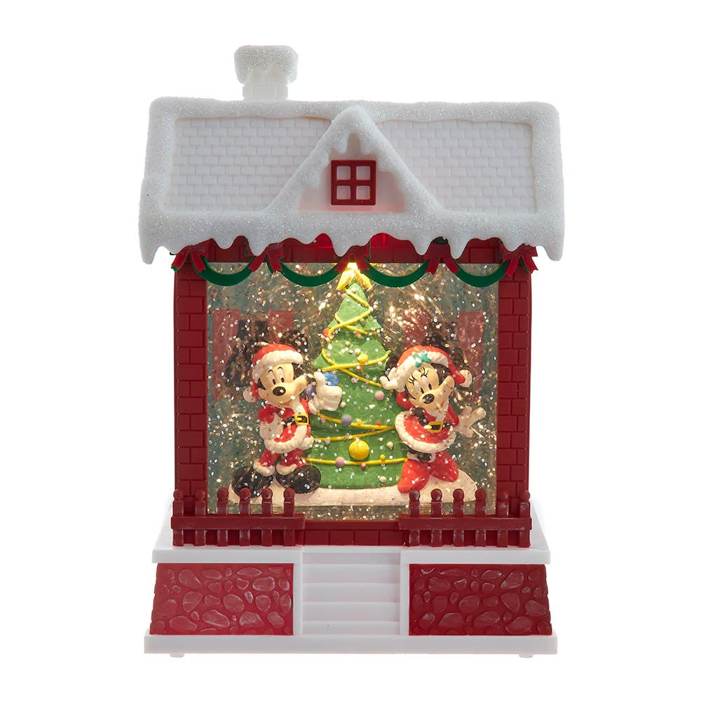 7.5" Disney© Battery Operated Light-Up Mickey Santa Lantern