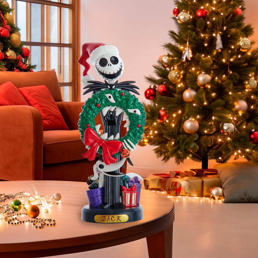 10" Disney© Nightmare Before Christmas Jack Skellington With Wreath Nutcracker