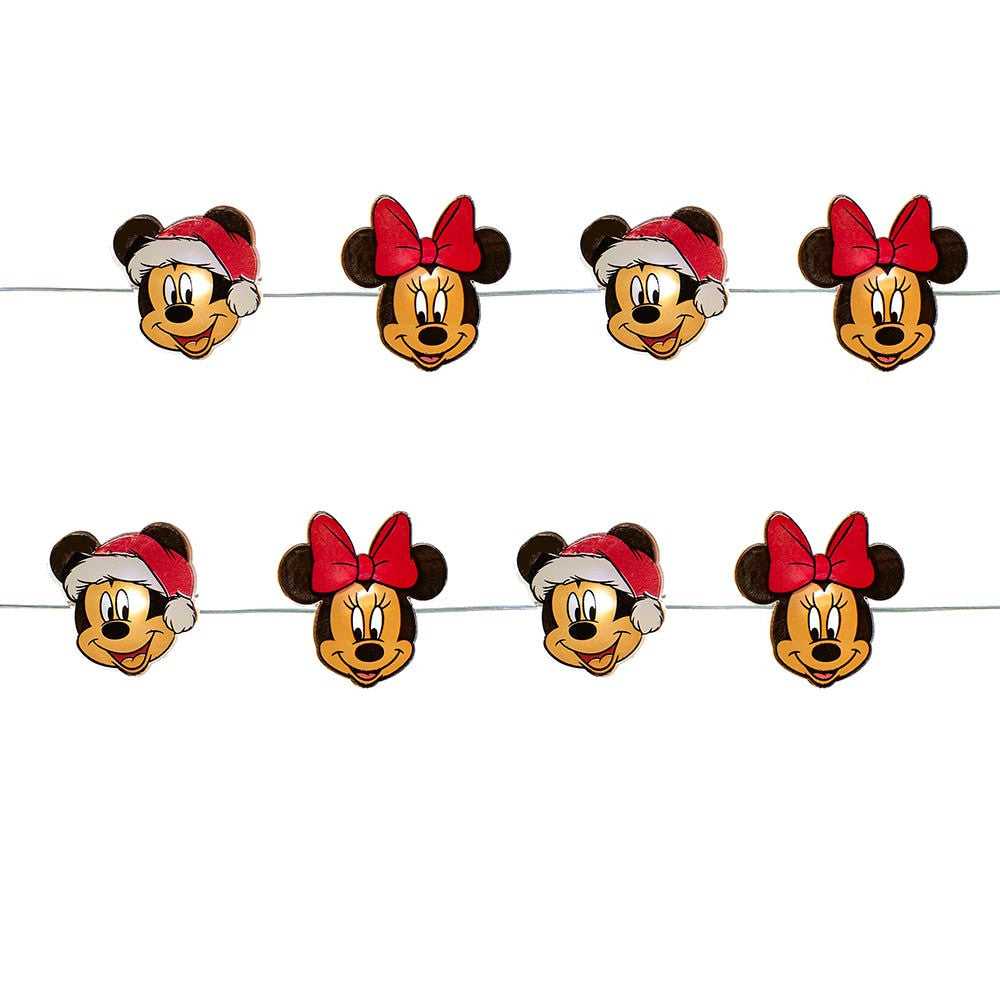 9' Battery Operated 20L Disney© Mickey and Minnie LED Fairy Light Set In PDQ