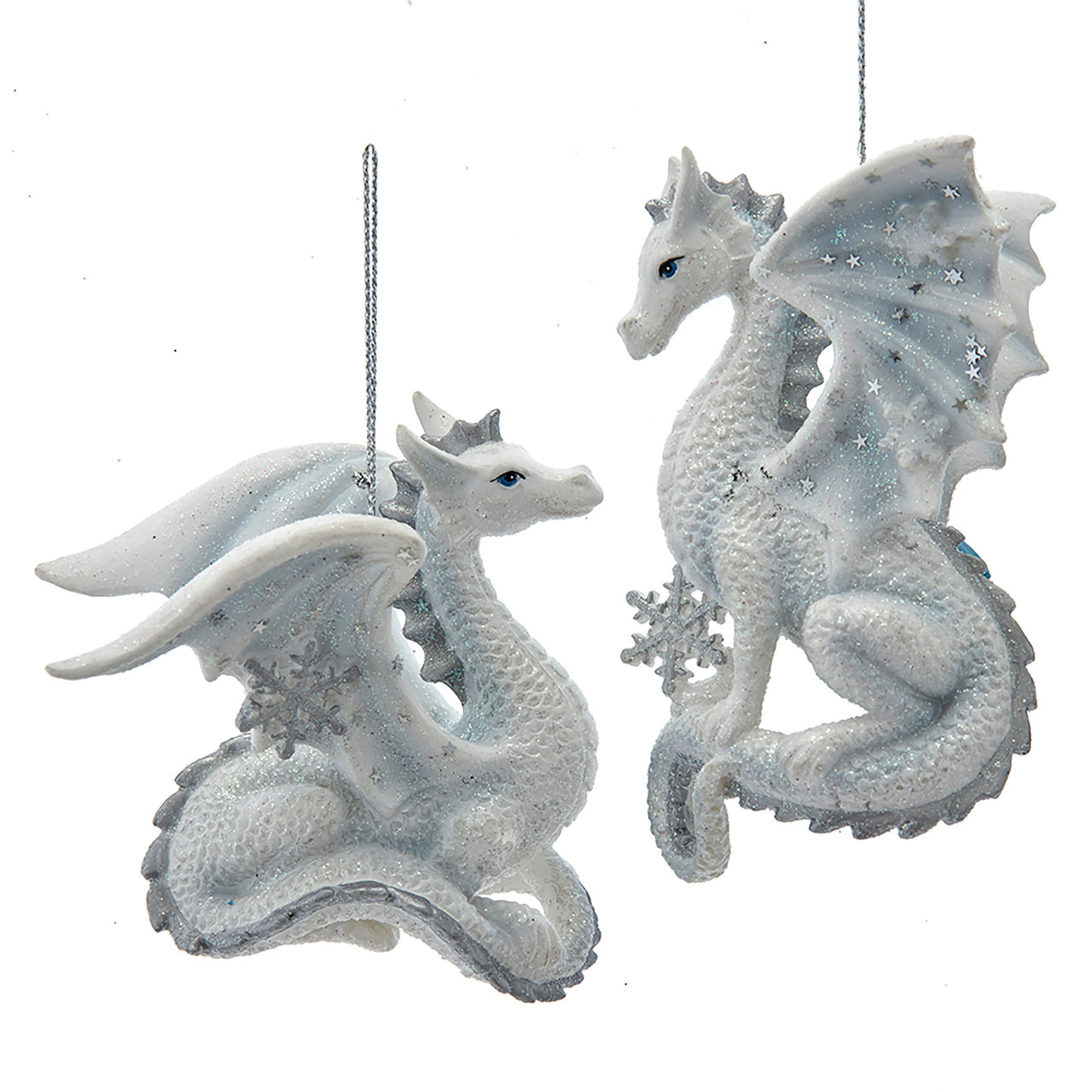 Silver and White Dragon Ornament