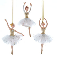 Golden Elegance Ballerina Ornaments