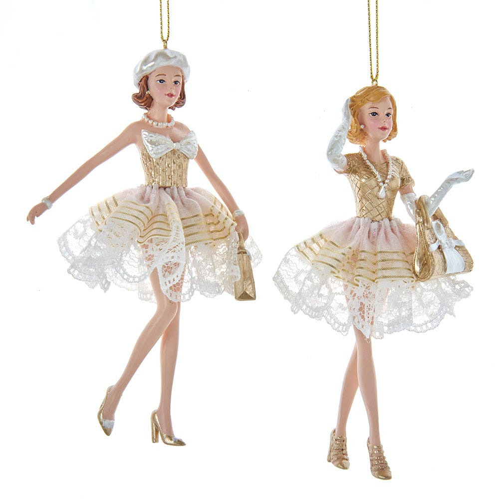 Golden Elegance Modern Shopping Girl Ornaments