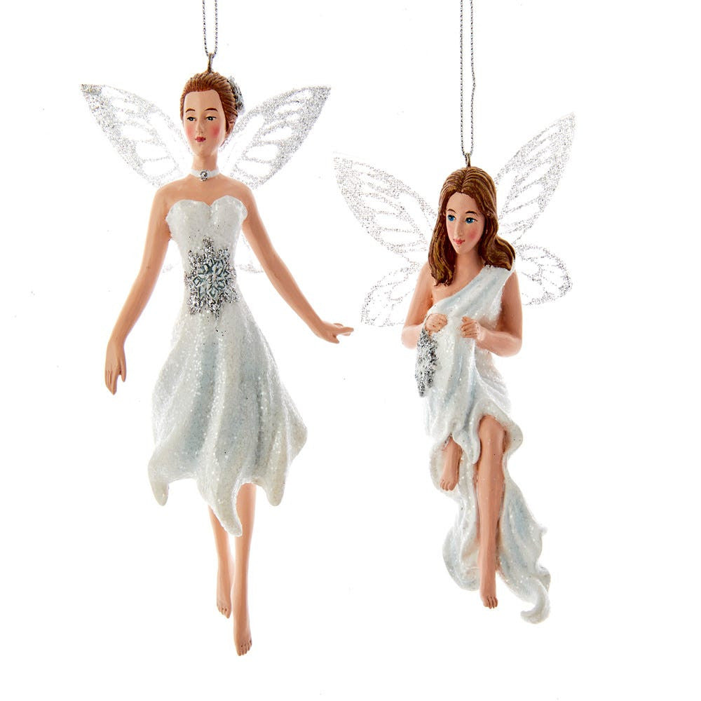 Silver and White Fairy Ornaments
