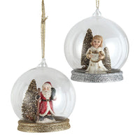 German Glass Ball Santa and Angel Ornaments