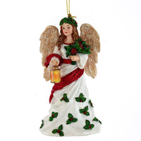 Holiday Formal Angel With Lantern Ornament